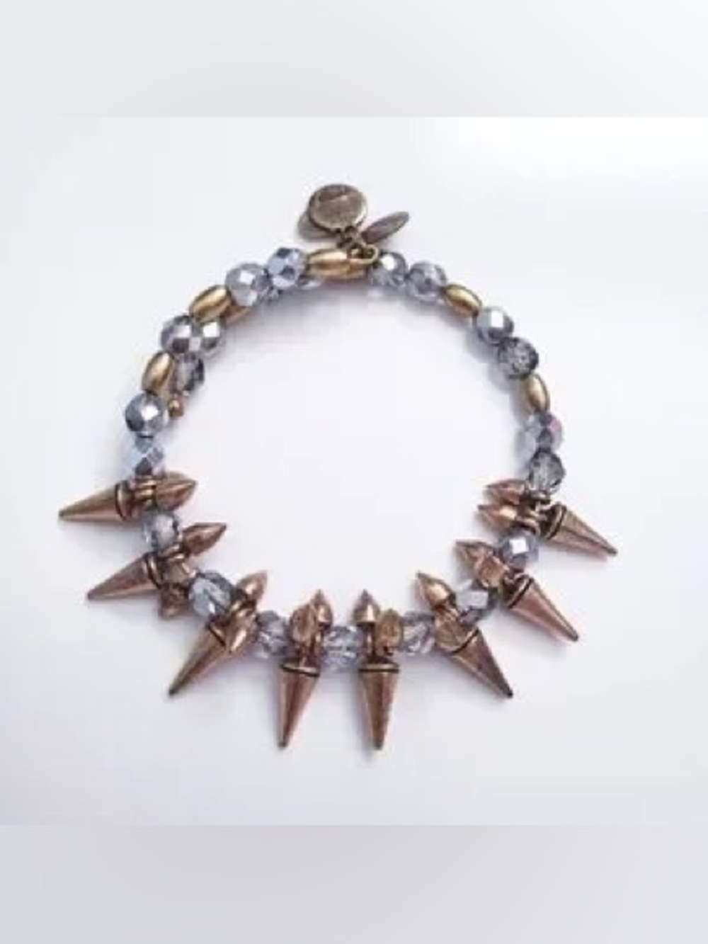 Alex and Ani Rock And Raw Beaded Wrap Bracelet with Spike Charms
